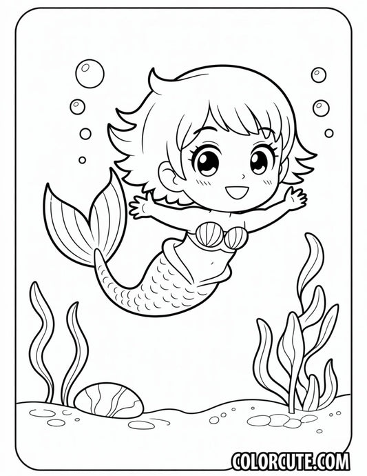 Anime Mermaid Coloring Pages | Free PDF Printables