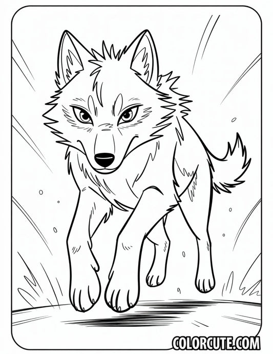 Anime Wolf Coloring Page | Free PDF Printables