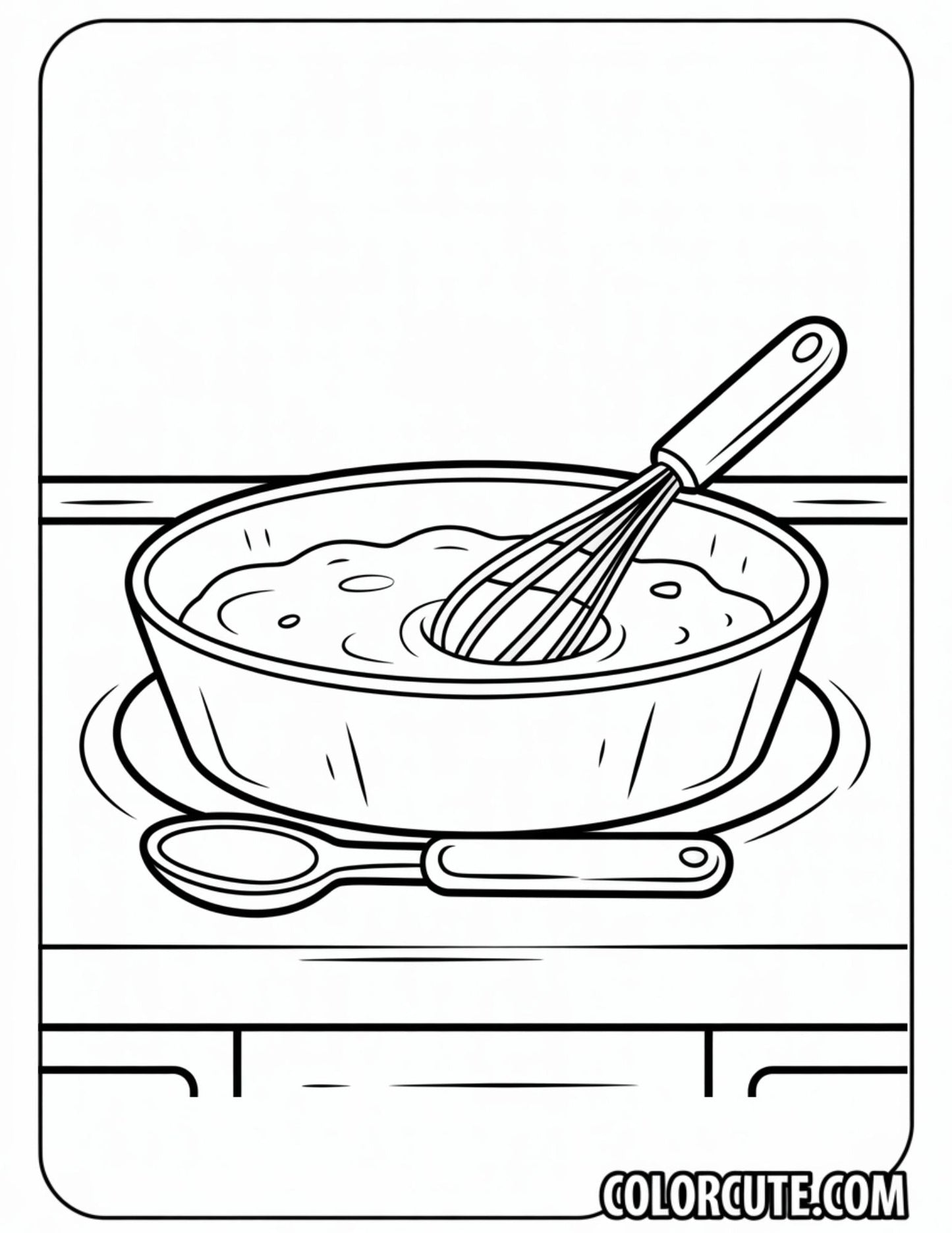 Cake Baking Coloring Pages | Free PDF Printables