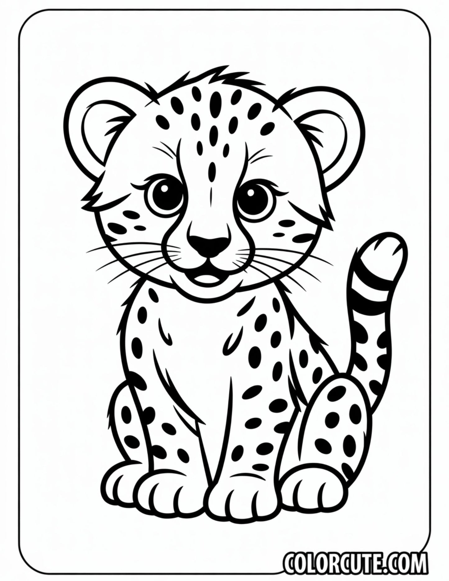 Cheetah Cub Coloring Pages | Free PDF Printables