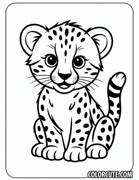 Cheetah Cub Coloring Pages | Free PDF Printables