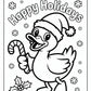 Christmas Duck Coloring Page | Free PDF Printables
