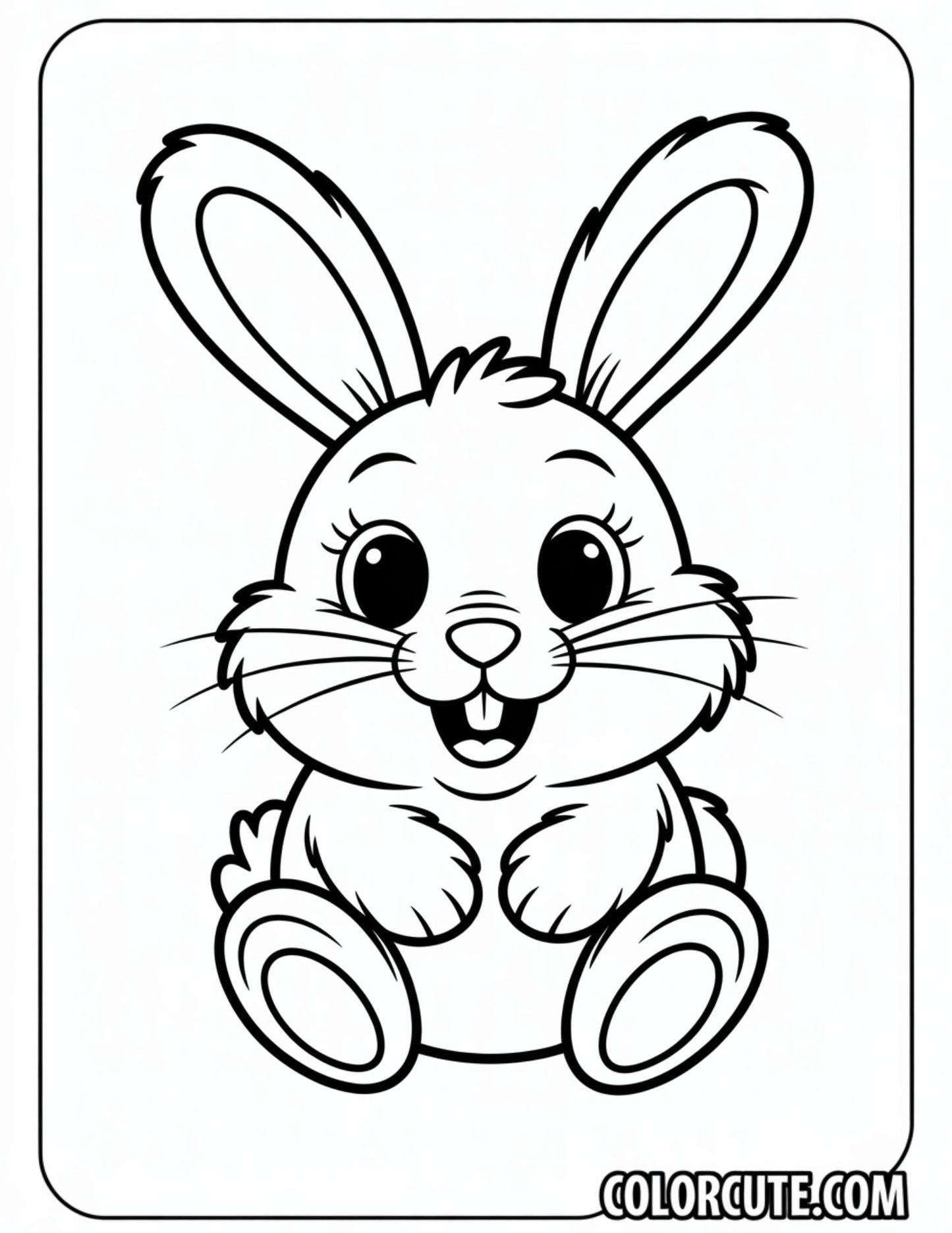 Cute Bunny Coloring Page – Free PDF Printables
