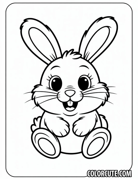 Cute Bunny Coloring Page – Free PDF Printables