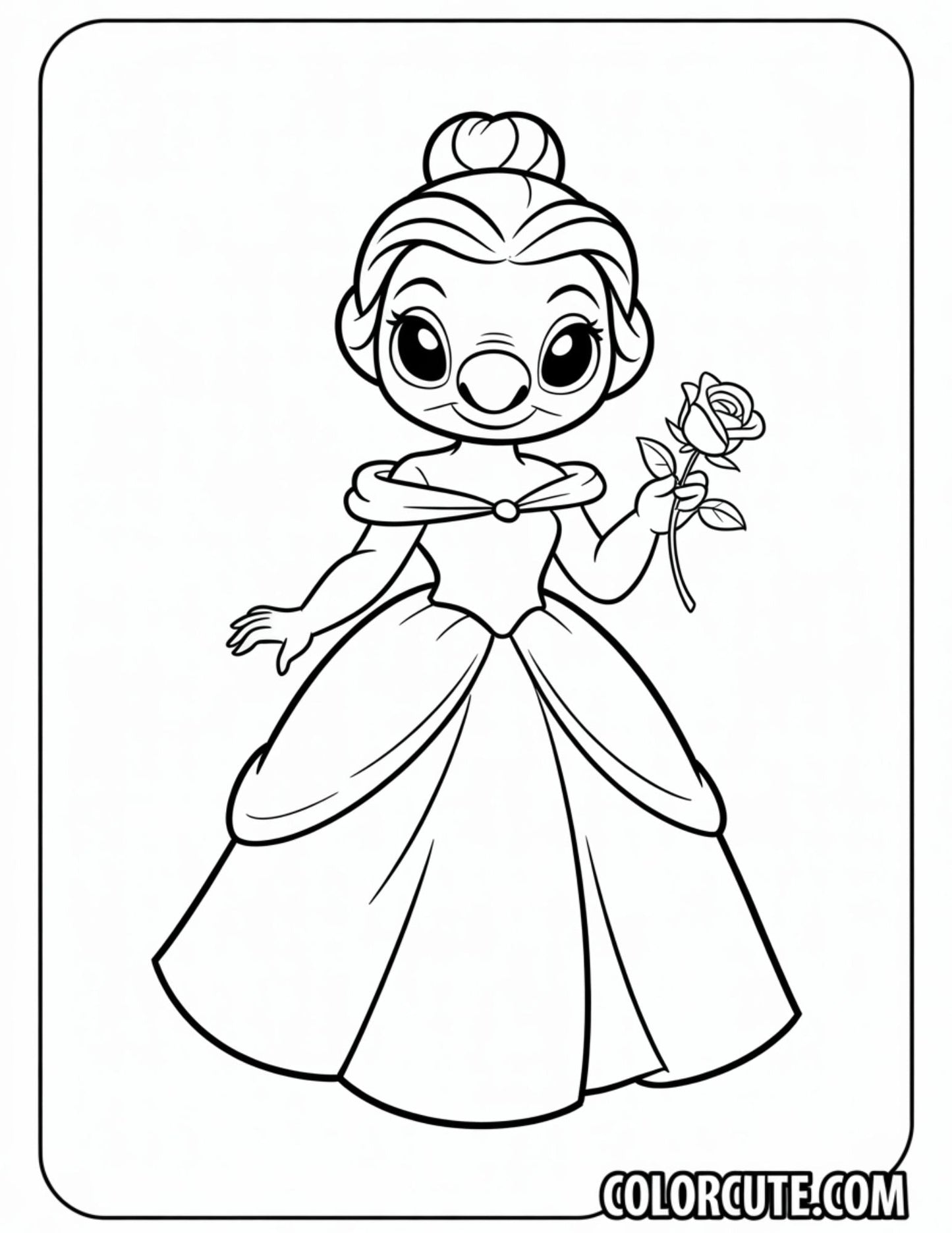 Disney Cinderella Stitch Coloring Pages | Free PDF Printables