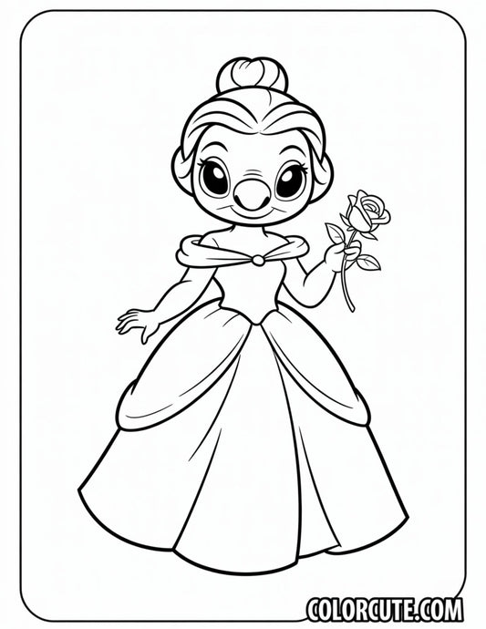 Disney Cinderella Stitch Coloring Pages | Free PDF Printables