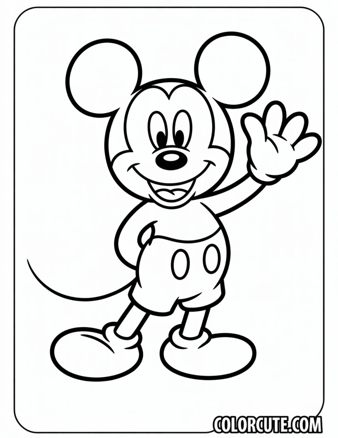 Easy Mickey Mouse Coloring Pages | Free PDF Printables – Color Cute ...
