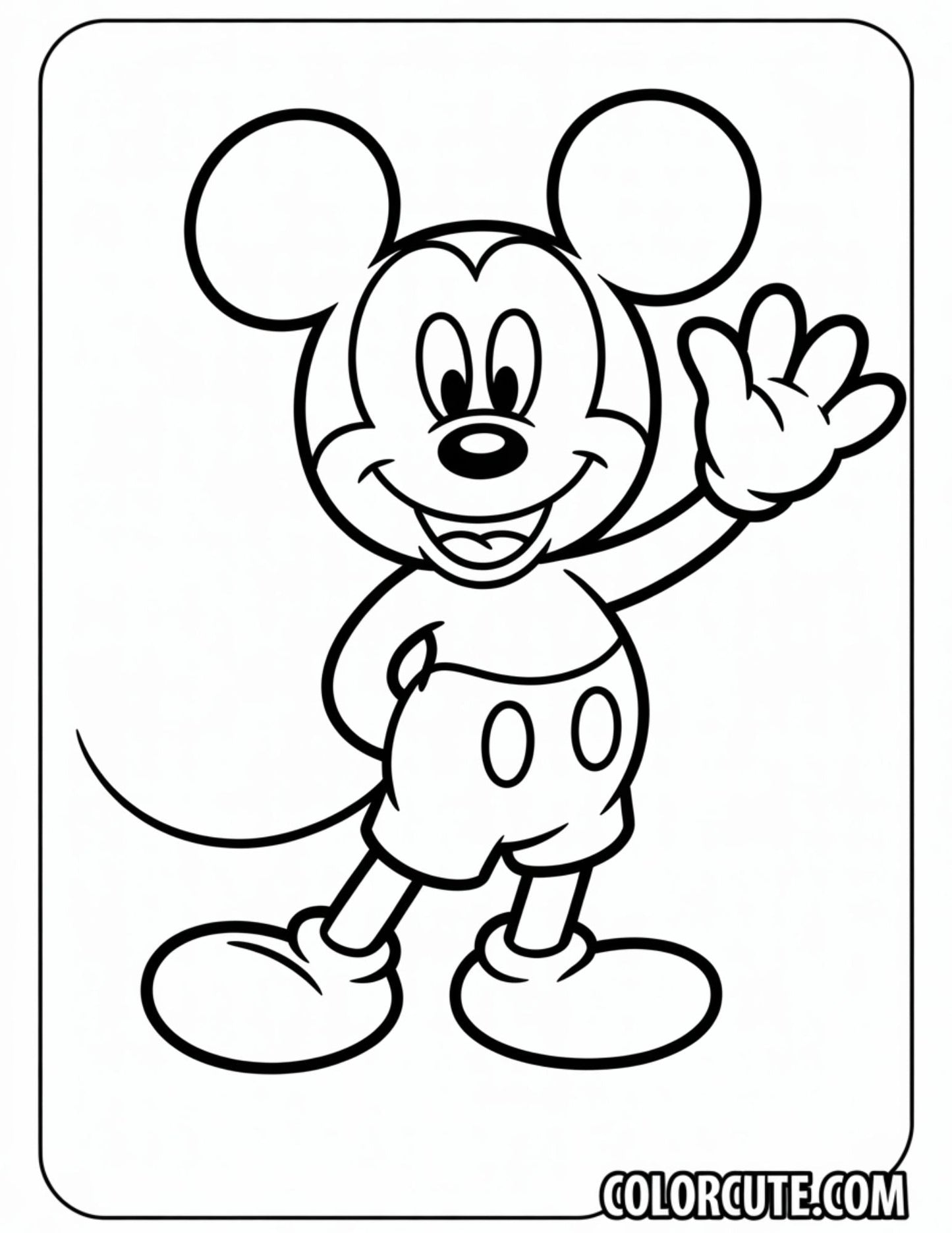 Easy Mickey Mouse Coloring Pages | Free PDF Printables