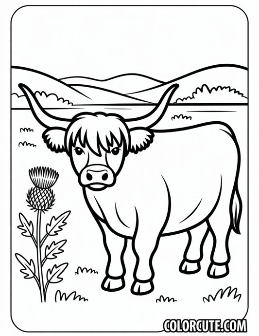 Flowers Highland Cow Coloring Pages | Free PDF Printables