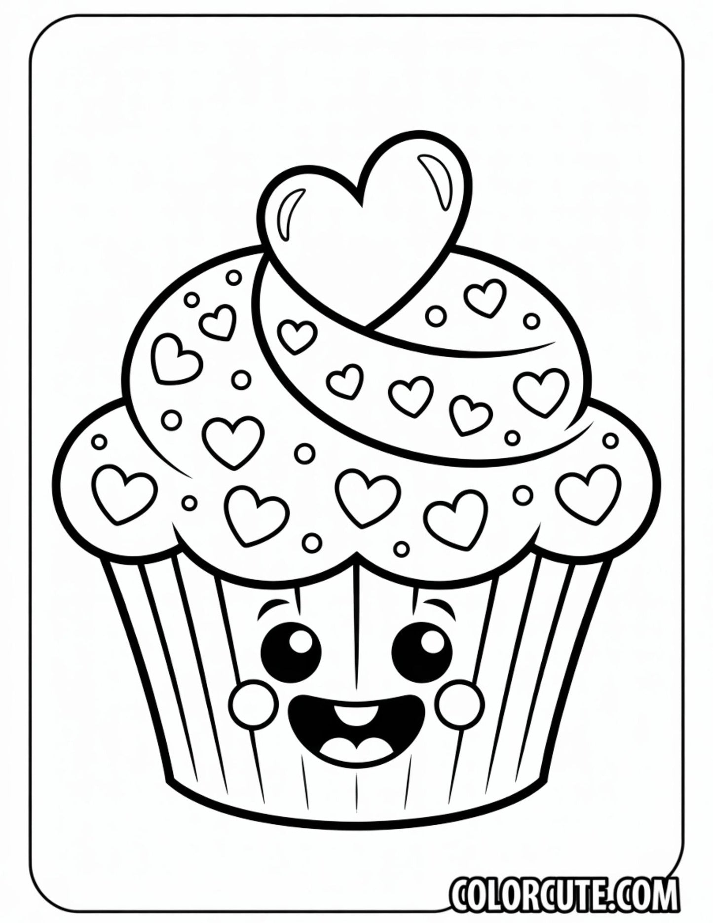 Fun Valentine Cupcake Coloring Pages | Free PDF Printables