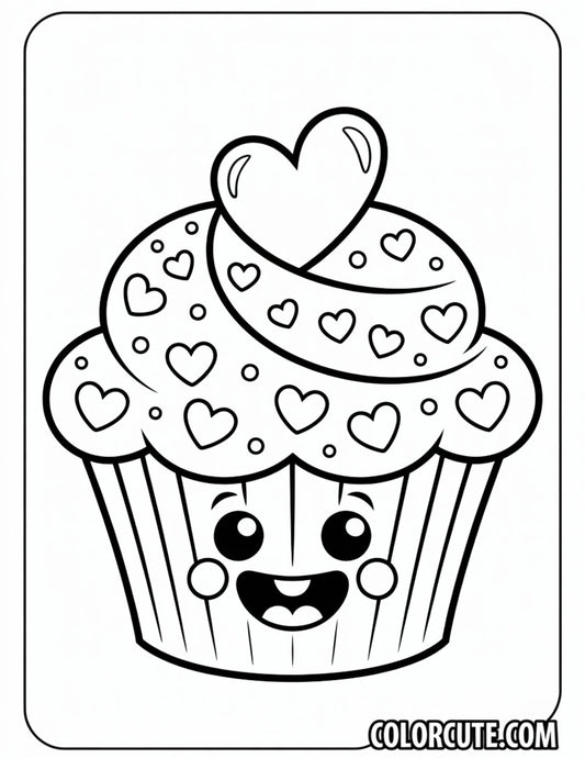 Fun Valentine Cupcake Coloring Pages | Free PDF Printables