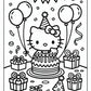 Hello Kitty Birthday Coloring Page | Free PDF Printables