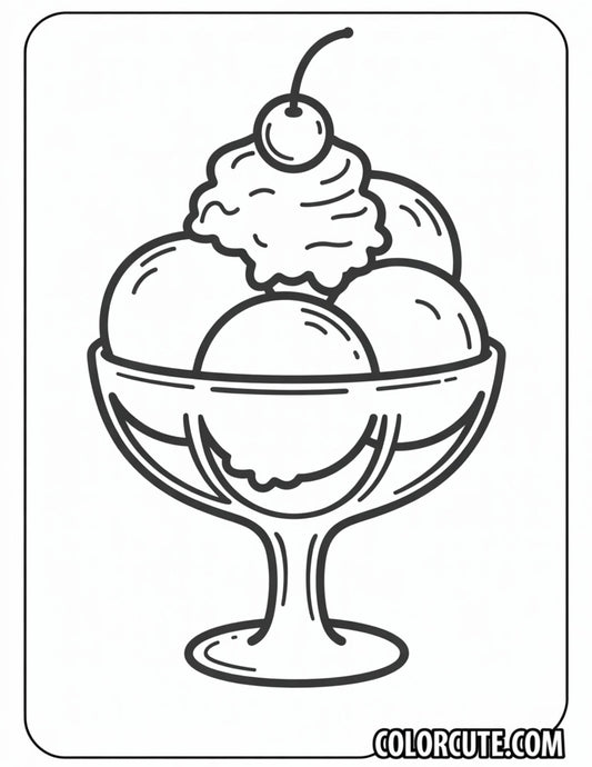 Ice Cream Sundae Coloring Page | Free PDF Printables