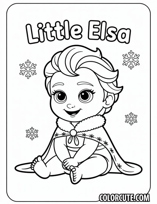 Little Elsa Coloring Pages | Free PDF Printables
