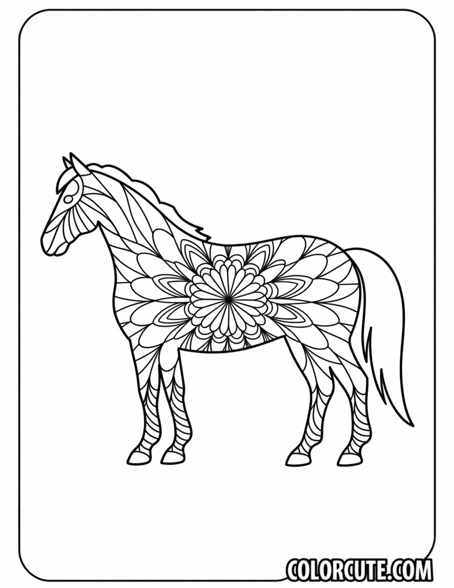 Mandala Horse Coloring Pages | Free PDF Printables