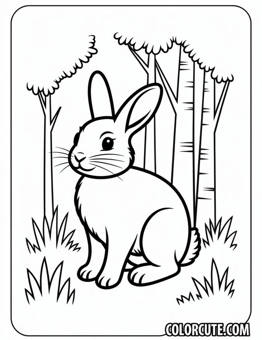 Realistic Cute Bunny Coloring Pages | Free PDF Printables