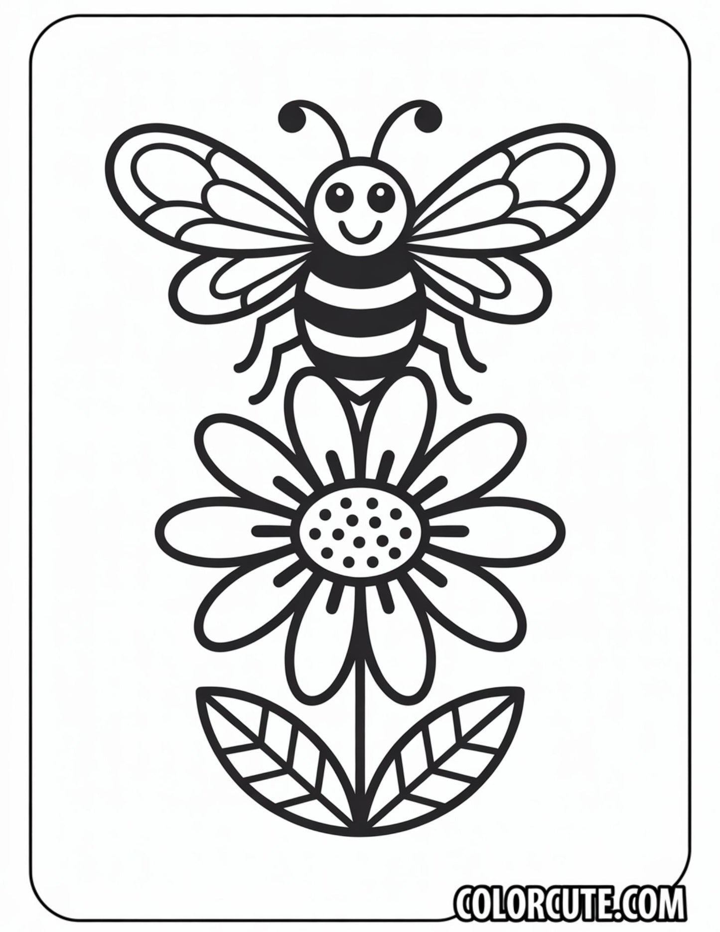 Spring Bee Coloring Pages Free PDF Printables