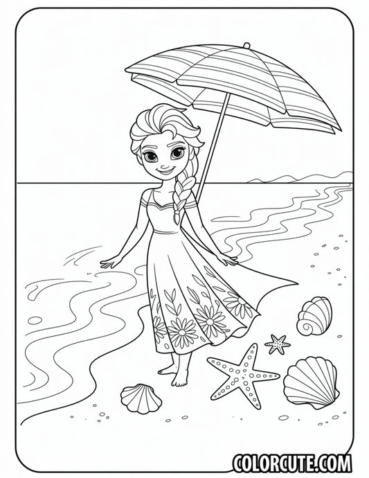 Summer Elsa Coloring Pages | Free PDF Printables
