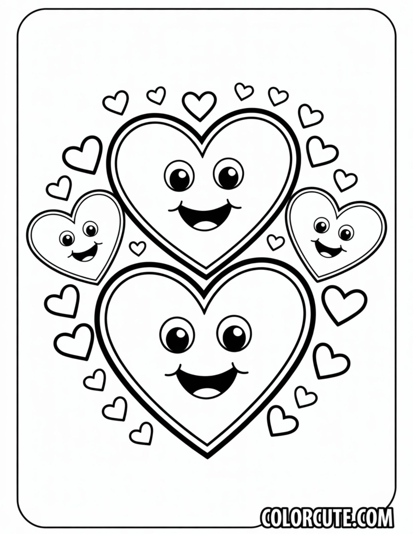 Valentine Hearts Coloring Pages | Free PDF Printables