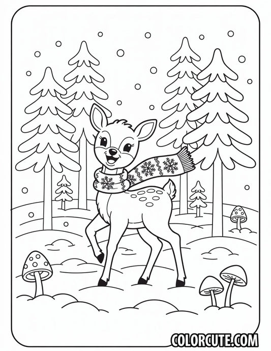 Winter Reindeer Coloring Pages | Free PDF Printables