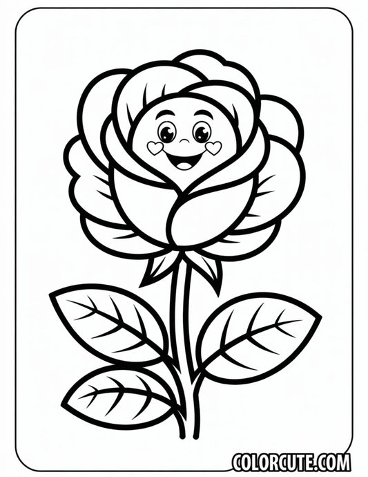 Cute Valentine Rose Coloring Pages | Free PDF Printables