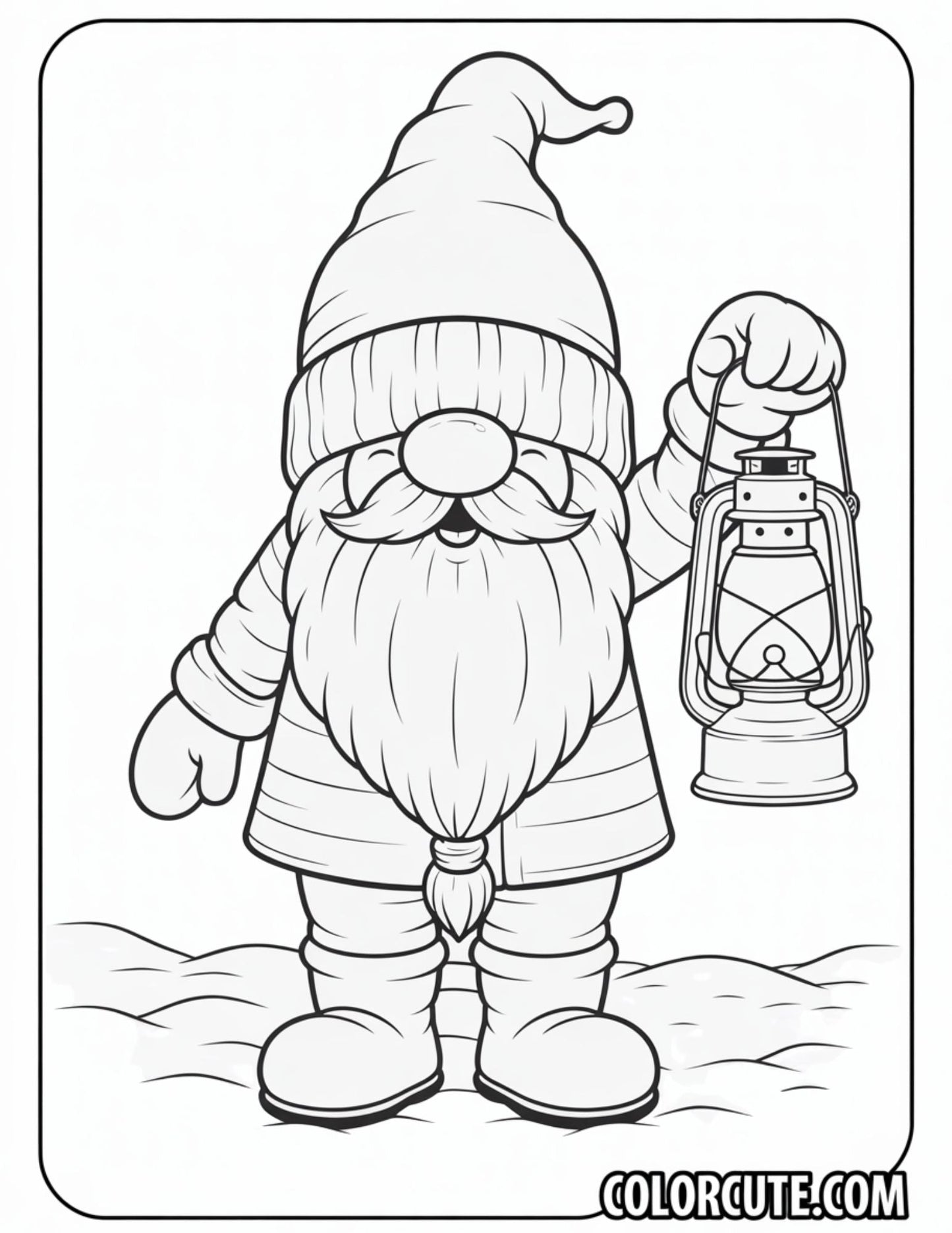 Winter Gnome Coloring Pages | Free PDF Printables