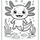 Wonderful Axolotl Kawaii Coloring Pages | Free PDF Printables