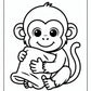 Baby Monkey Coloring Page Free PDF Printables