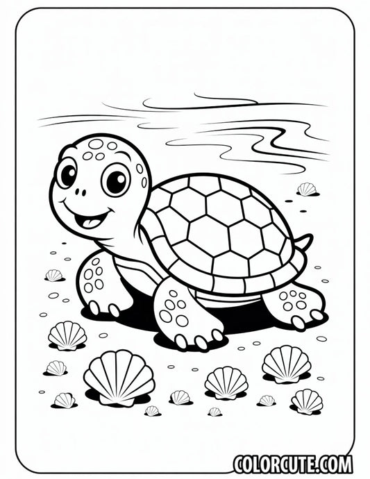 Beach Turtle Coloring Pages | Free PDF Printables