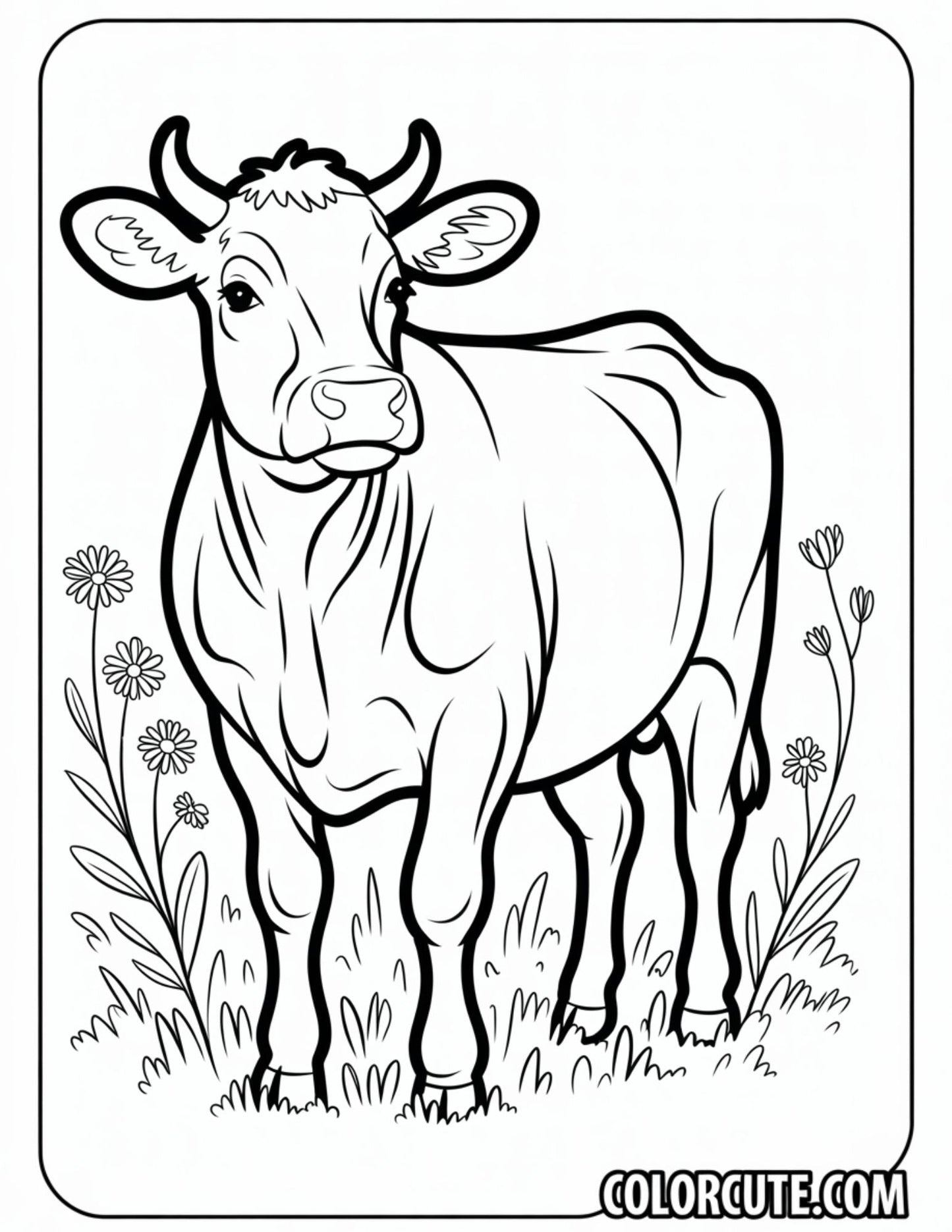 Beautiful Cow Coloring Pages | Free PDF Printables