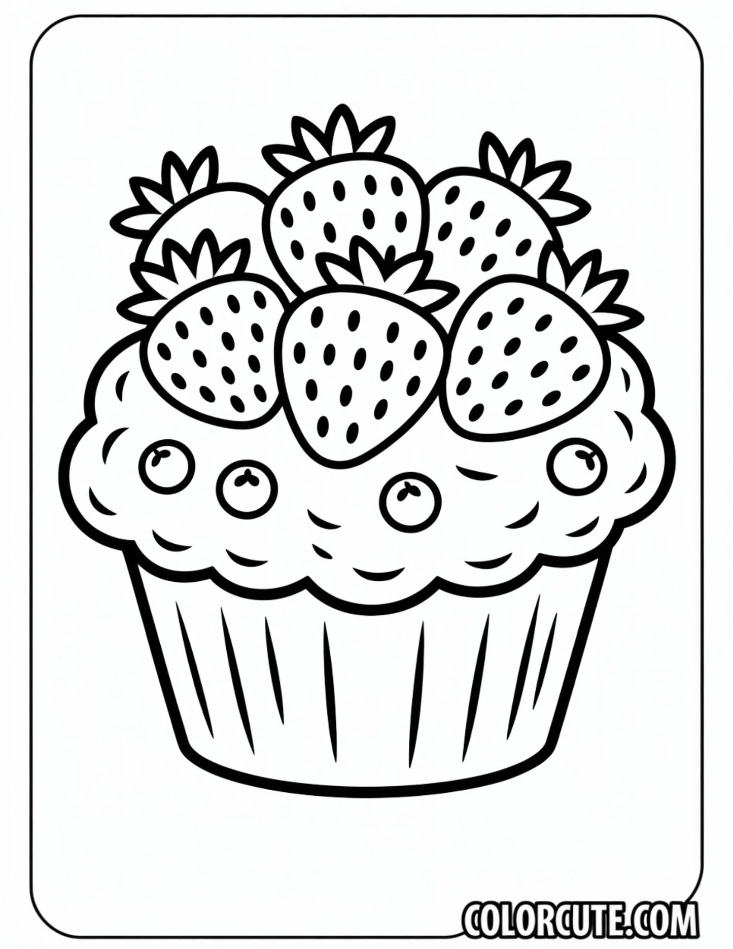 Blueberry Muffin Strawberry Coloring Pages – Free PDF Printables