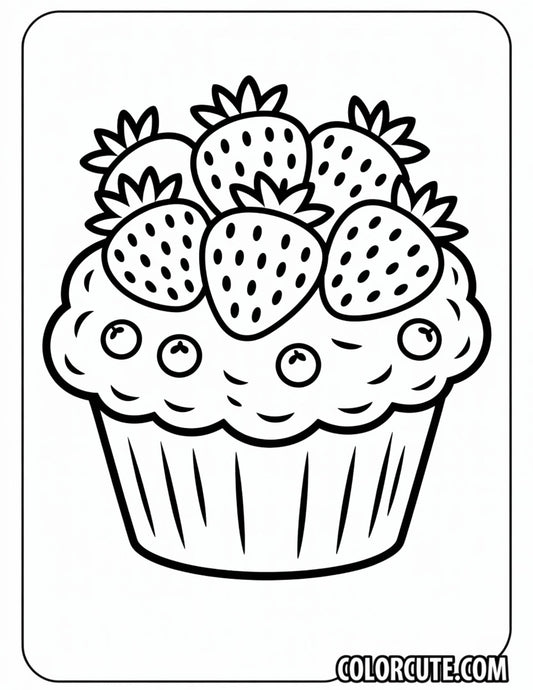 Blueberry Muffin Strawberry Coloring Pages – Free PDF Printables