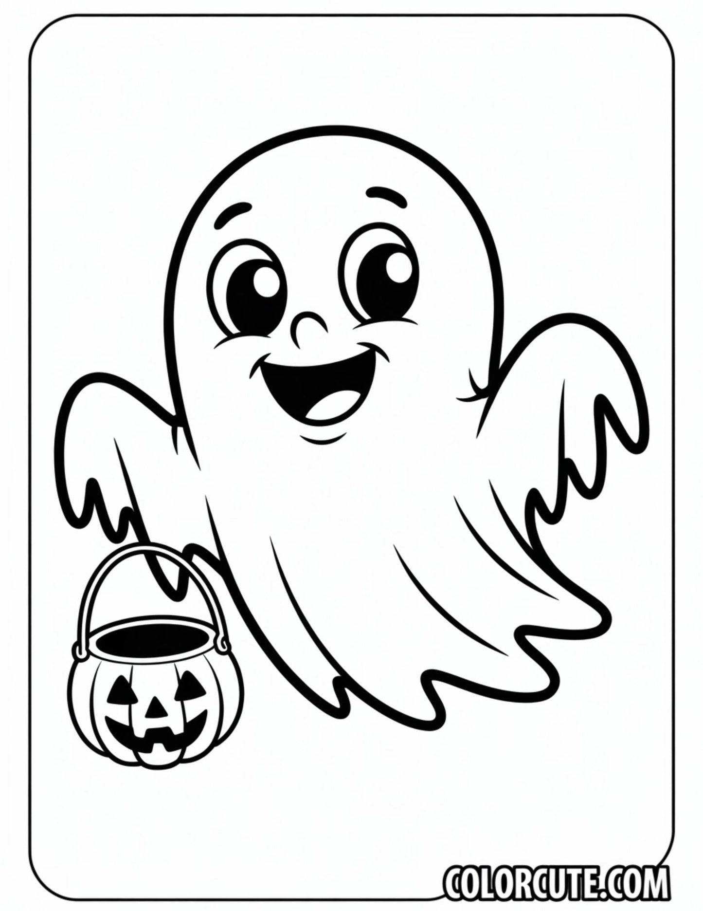 Cartoon Ghost Coloring Pages | Free PDF Printables