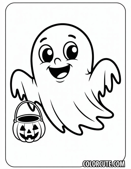 Cartoon Ghost Coloring Pages | Free PDF Printables