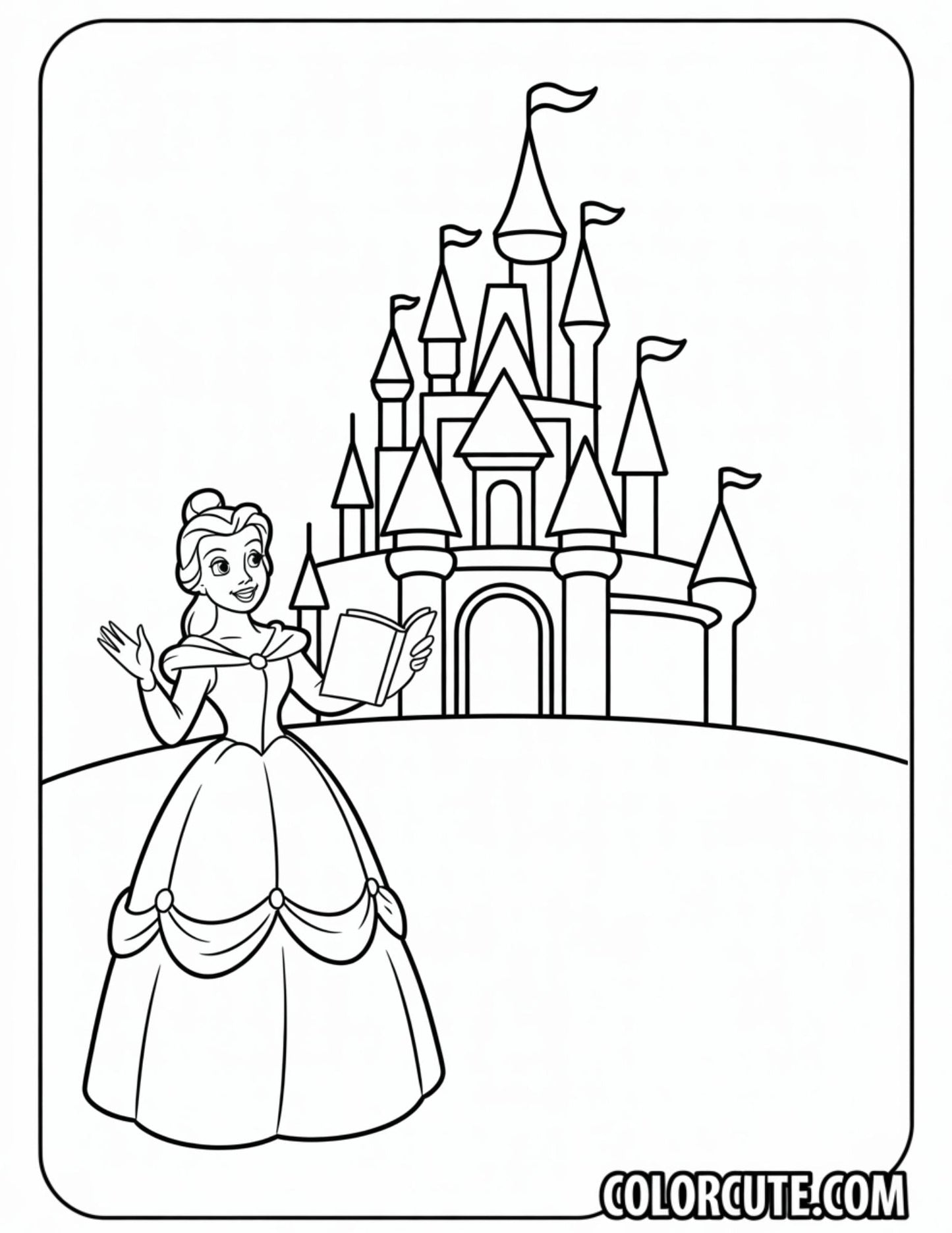 Castle Belle Coloring Pages | Free PDF Printables