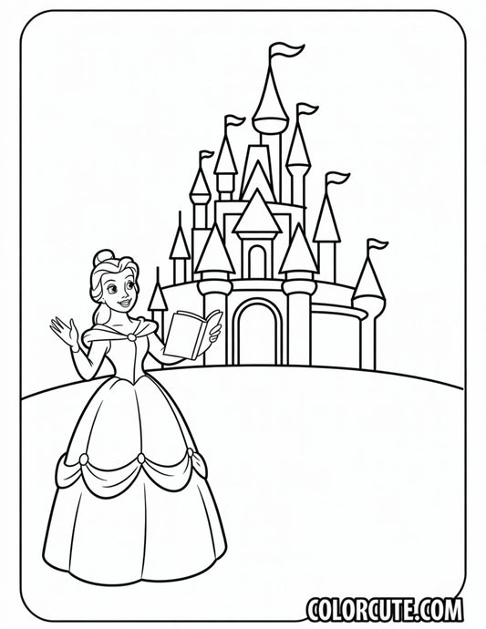 Castle Belle Coloring Pages | Free PDF Printables