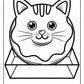 Cat Donut Coloring Pages Free Printable