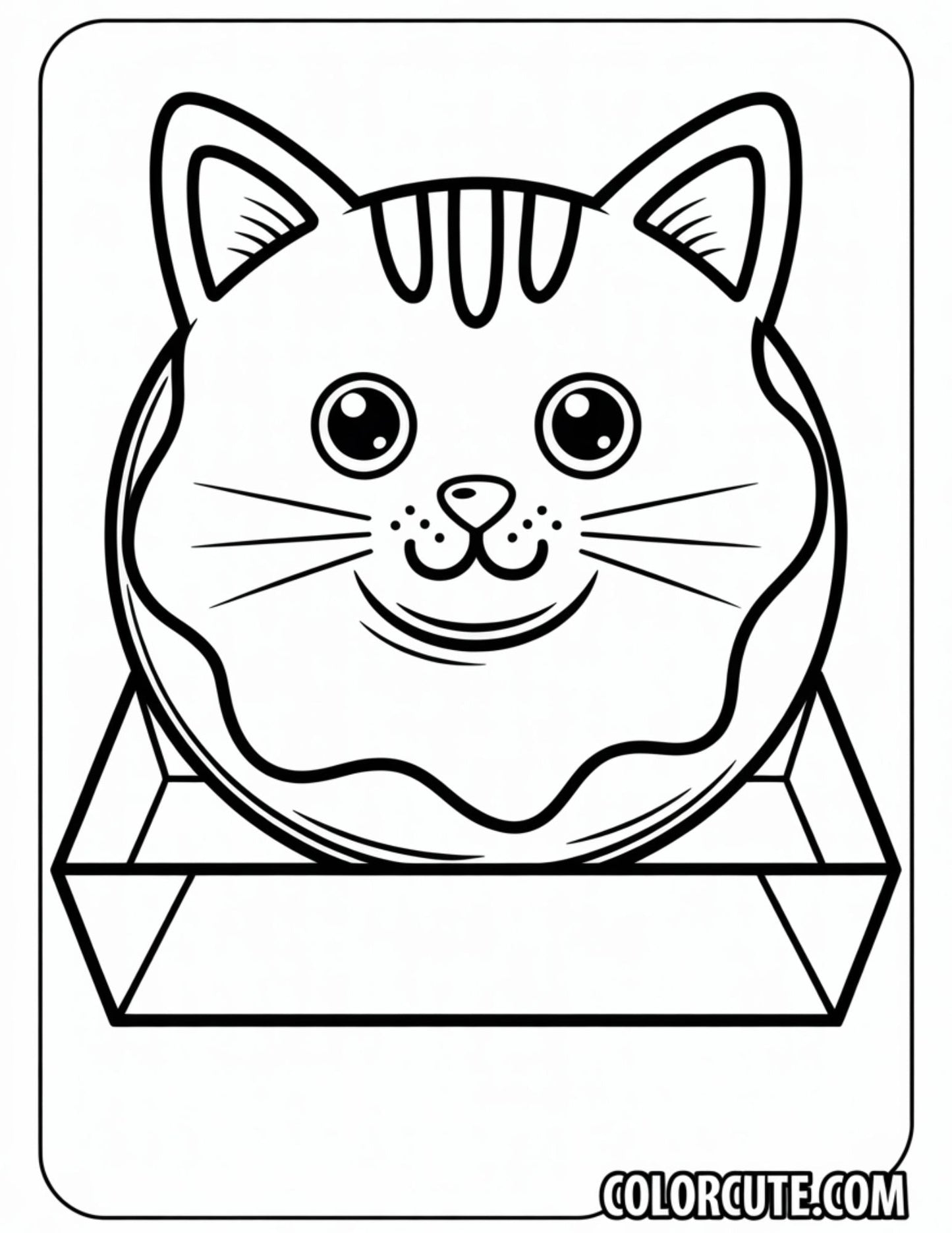 Cat Donut Coloring Pages Free Printable