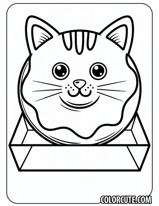 Cat Donut Coloring Pages Free Printable
