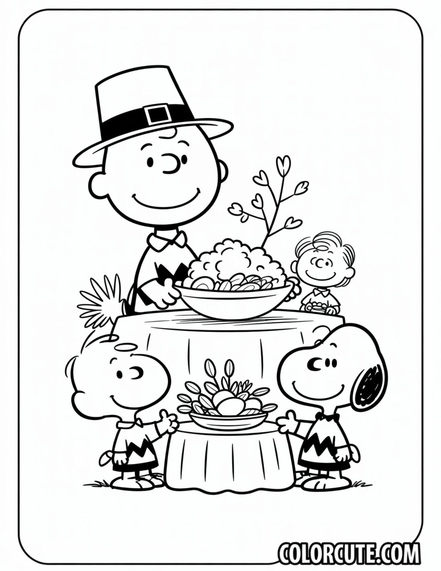 Charlie Brown Thanksgiving Coloring Pages | Free PDF Printables