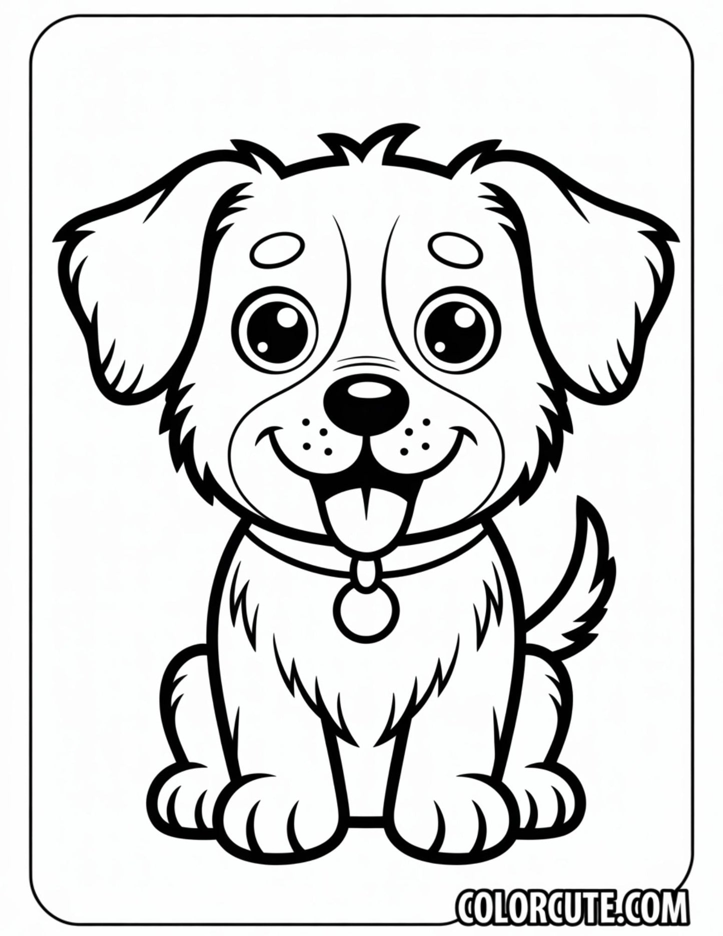 Dog Bold and Easy Coloring Pages | Free PDF Printables