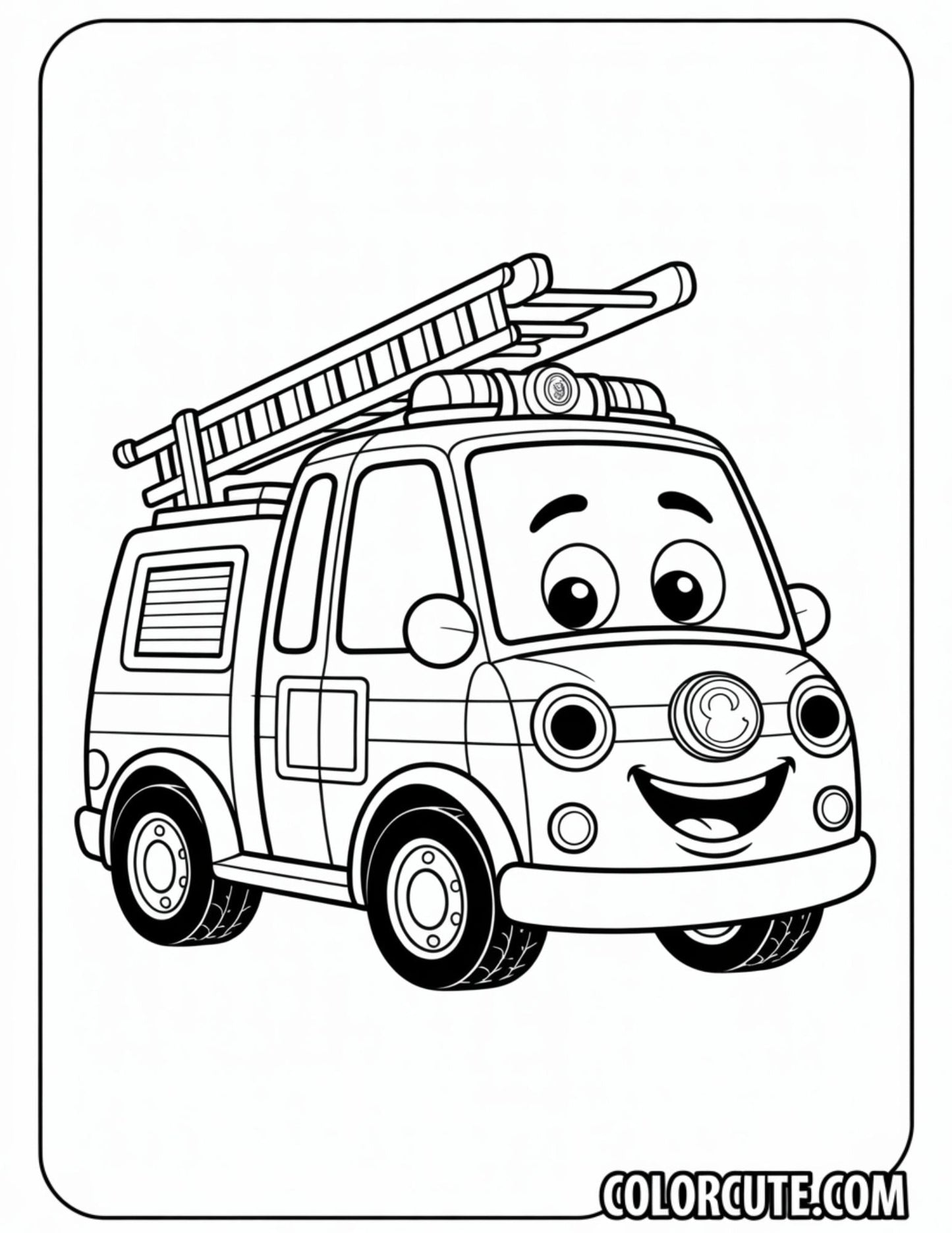 Fire Car Coloring Pages | Free PDF Printables