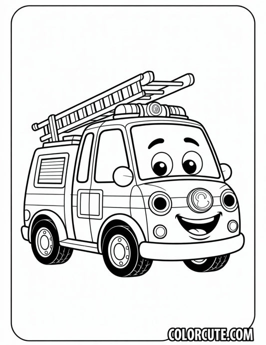 Fire Car Coloring Pages | Free PDF Printables