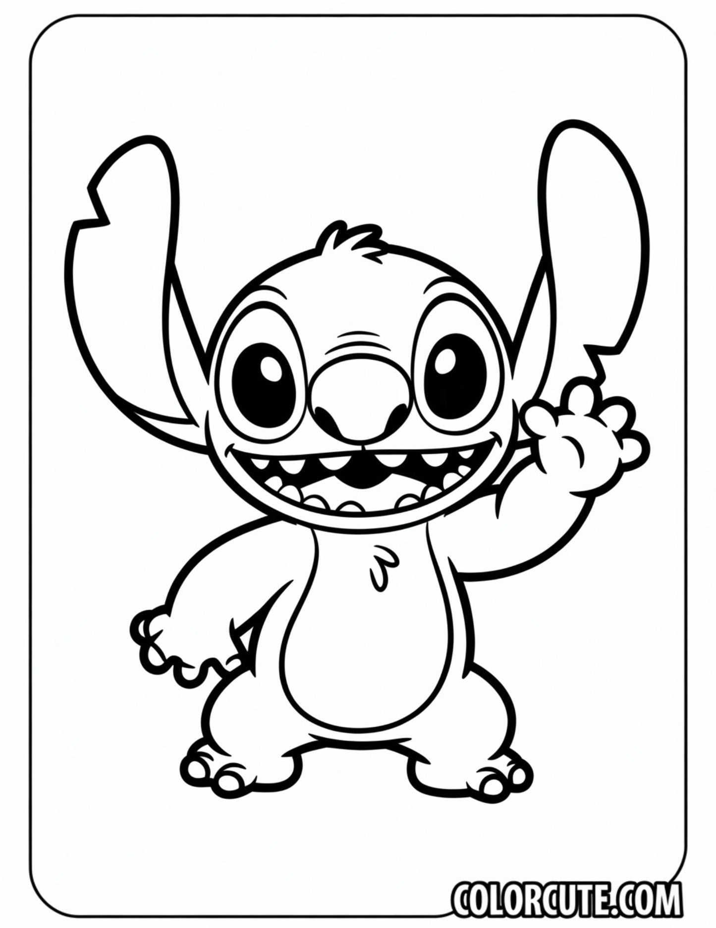 Kawaii Stitch Coloring Page | Free PDF Printables