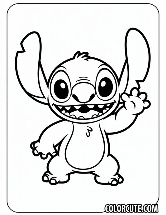 Kawaii Stitch Coloring Page | Free PDF Printables