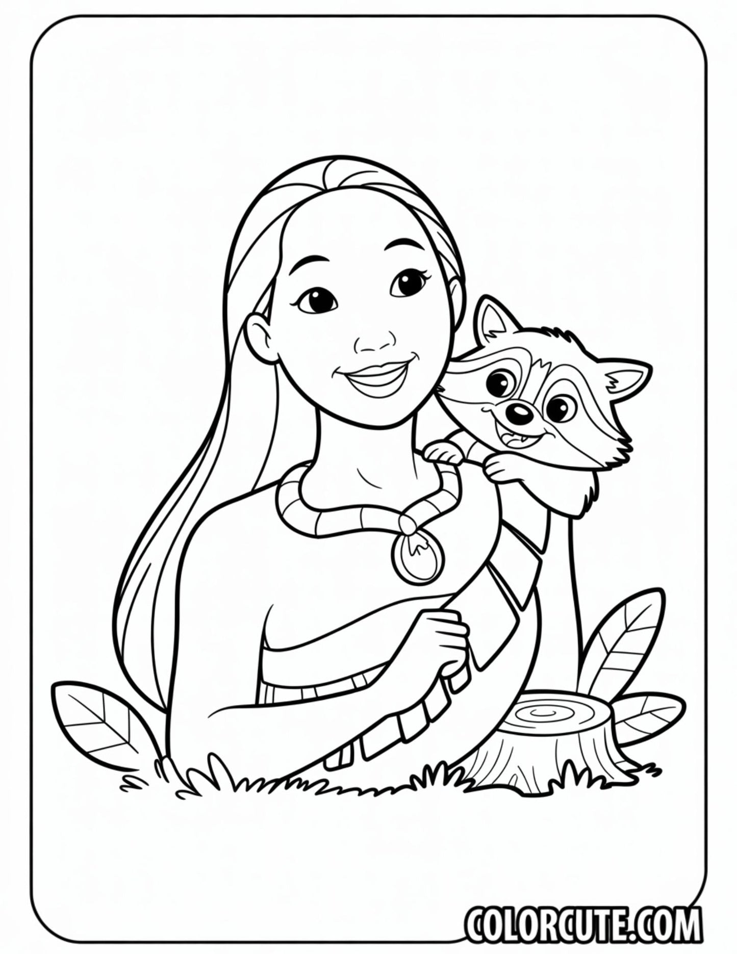 Meeko Pocahontas Coloring Pages | Free PDF Printables