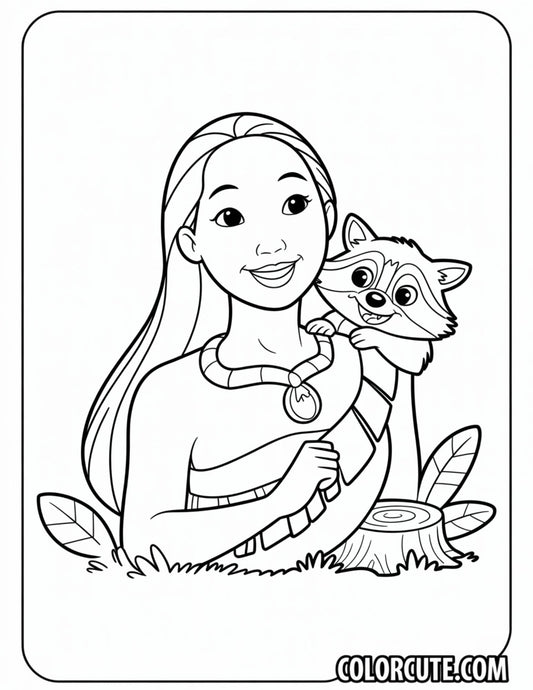 Meeko Pocahontas Coloring Pages | Free PDF Printables
