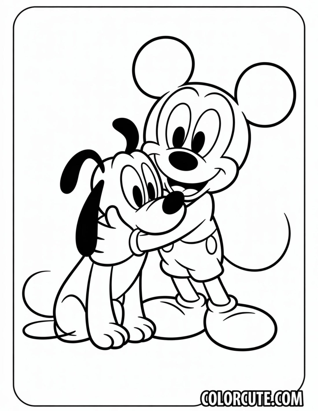 Mickey Pluto Coloring Page | Free PDF Printables – Color Cute - Free ...