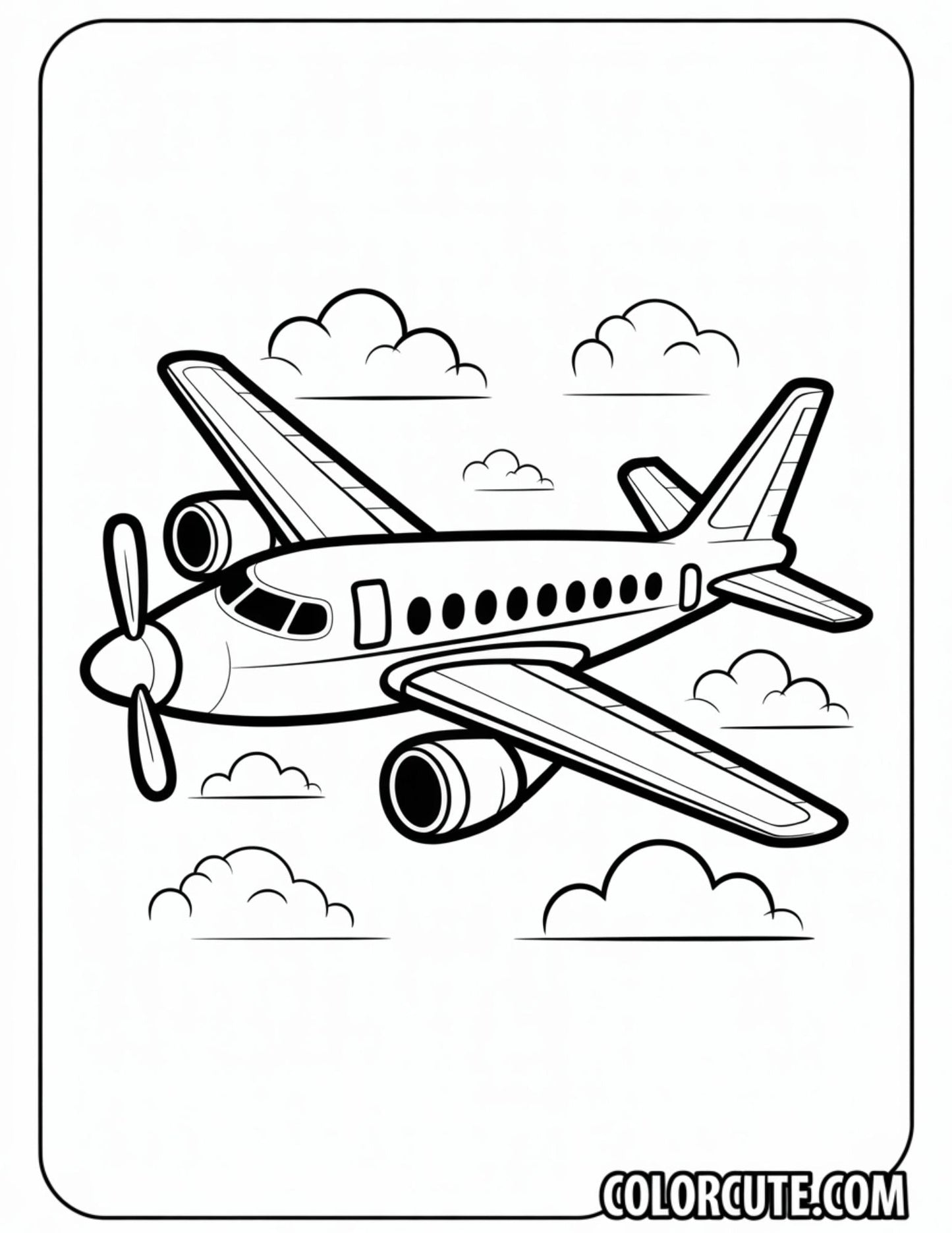 Realistic Airplane Coloring Pages | Free PDF Printables