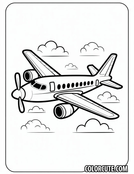 Realistic Airplane Coloring Pages | Free PDF Printables